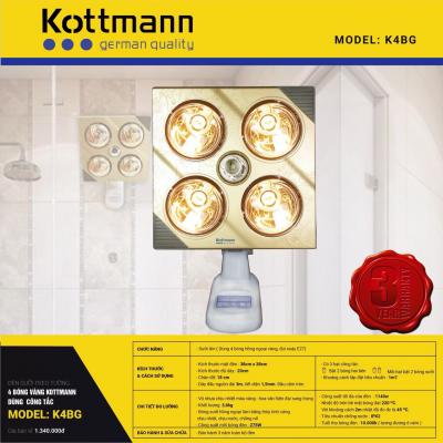 Đèn sưởi 4 bóng Kottmann vàng