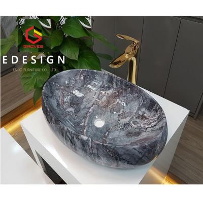 Chậu rửa mặt, Lavabo dương bàn men ngọc xanh đá (60x40x15 cm) 062