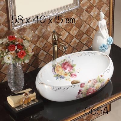 Chậu rửa mặt hoa hồng KB065A