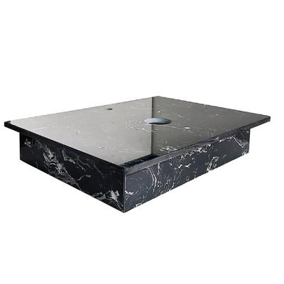 Mặt bàn lavabo đá Granite nhân tạo màu đen vân mây 800x500 mm