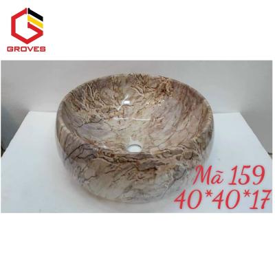 Chậu rửa mặt, Lavabo dương bàn men ngọc nâu D40 cm