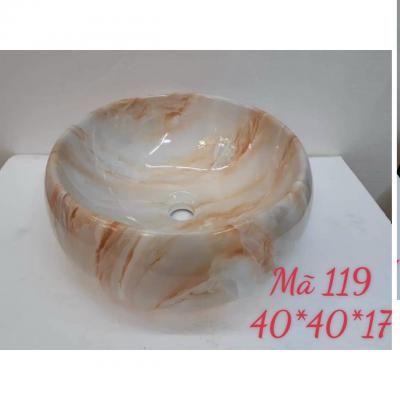 Chậu tròn nâu vân đá GRL 119