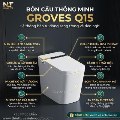 Bồn Cầu Thông Minh GROVES Q15: Tiện Nghi Vượt Trội, Nâng Tầm Không Gian Sống