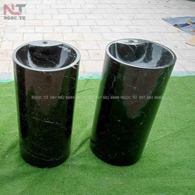 Chậu rửa lavabo đá tự nhiên nghệ thuật chân đứng (Đen ý) GRL L7