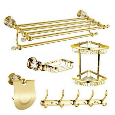 Phụ kiện phòng tắm 5 món mạ vàng
