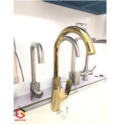 VÒI RỬA BÁT, RỬA CHÉN ĐỒNG MẠ VÀNG KIỂU TAY LÁ KB 5111